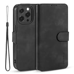 iPhone 12 Pro Max - DG.MING Étui à rabat vintage, 3 emplacements pour cartes, fermeture magnétique, noir – Bild 2