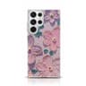 Samsung Galaxy S23U - blue flowers glossy case with chrome surface