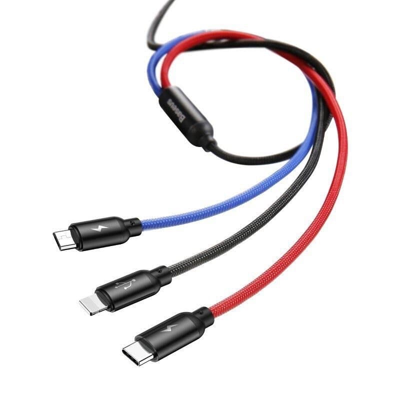 Baseus 3 in 1 USB Kabel 120cm (Micro-USB, Type C, Lightning) (CAMLT-BSY01) – 2
