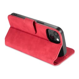 iPhone 13 - DG.MING Custodia flip vintage con 3 scomparti per carte e chiusura magnetica, look pelle, custodia protettiva, rosso – Bild 7