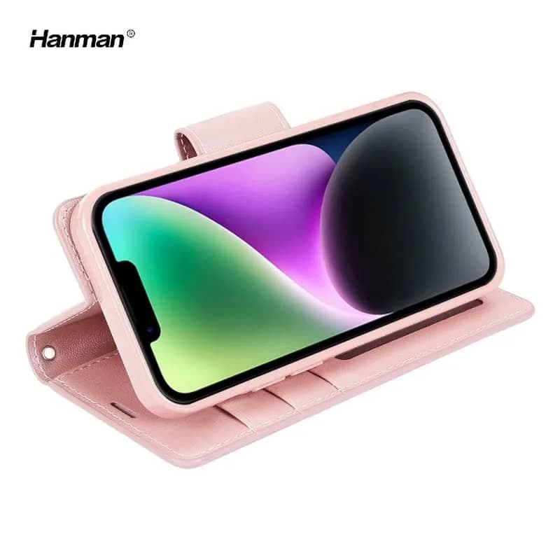 Apple iPhone 6 / iPhone 6s - Hanman Mill Flip Case mit 3 Kartenfächern, roségold – 3