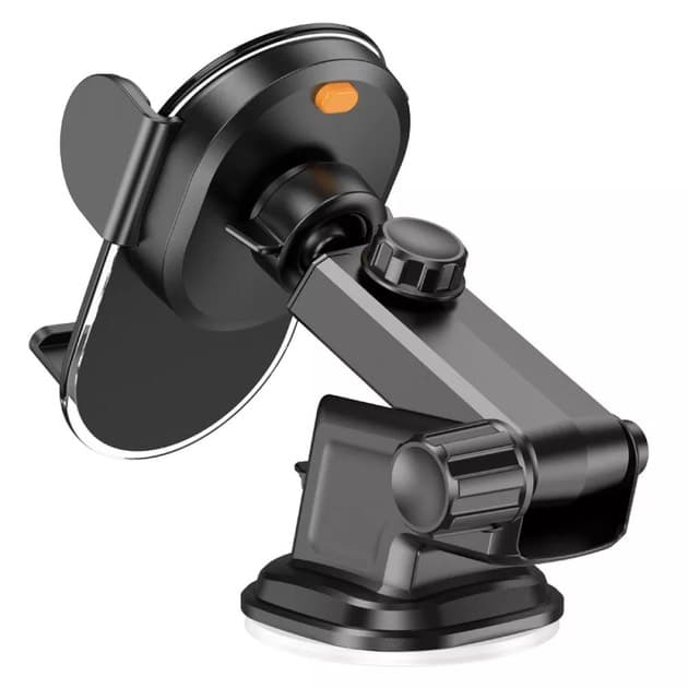 Hoco H3 - Braccio a morsetto con apertura a un clic, stabile supporto da auto per smartphone, nero – 3