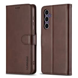 Samsung Galaxy S26 - LC.IMEEKE Wallet case with 3 card slots & magnetic closure, brown – Bild 1