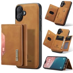 iPhone 13 Mini - Custodia posteriore DC.MING, look pelle, slot per carte e chiusura magnetica, cover protettiva, marrone cammello – Bild 4
