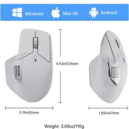 rapoo - MT760 - Mouse Bluetooth - Mouse senza fili, grigio chiaro – Bild 8