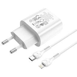Hoco - PD25W charger set with Lightning-to-Type-C cable, compatible with iPhone, white – Bild 3