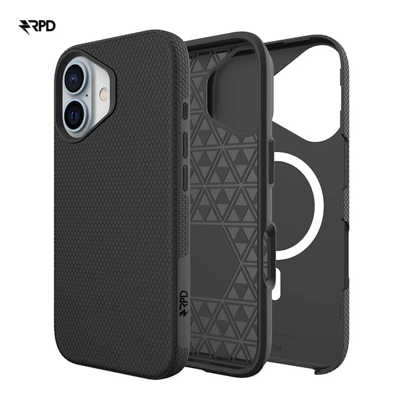iPhone 16 - Rugged Armor Outdoor Etui mit MagSafe, schwarz