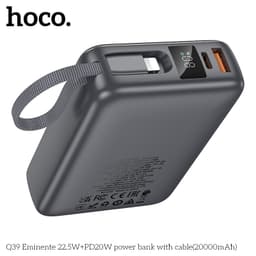 Hoco Q39 Powerbank 20000mAh, nero - powerbank ad alte prestazioni per smartphone e tablet con cavo USB-C e lightning – Bild 2