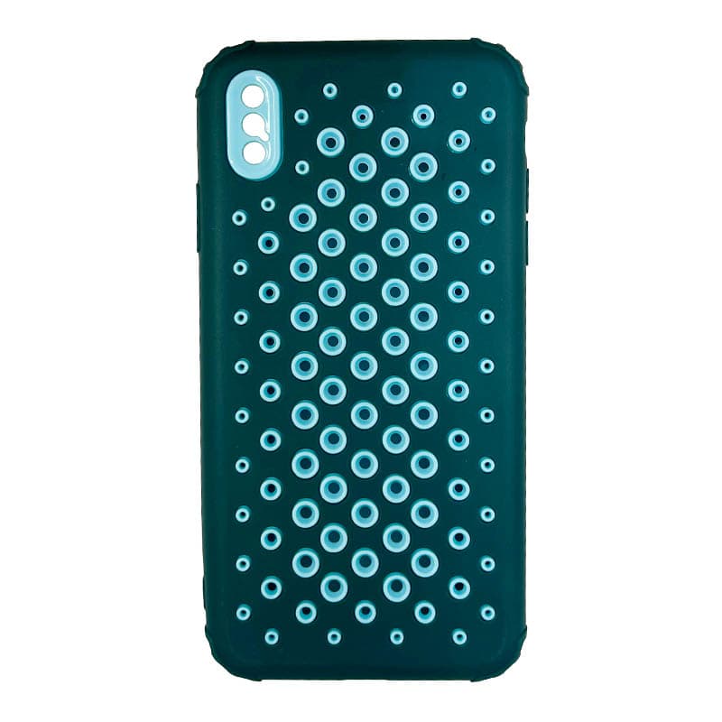 iPhone XS Max - Custodia traforata verde / blu