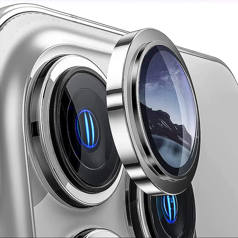 iPhone 15 Pro / 15 Pro Max - Tempered Glass / Panzerglas Rückkamera - silber einzeln – 3
