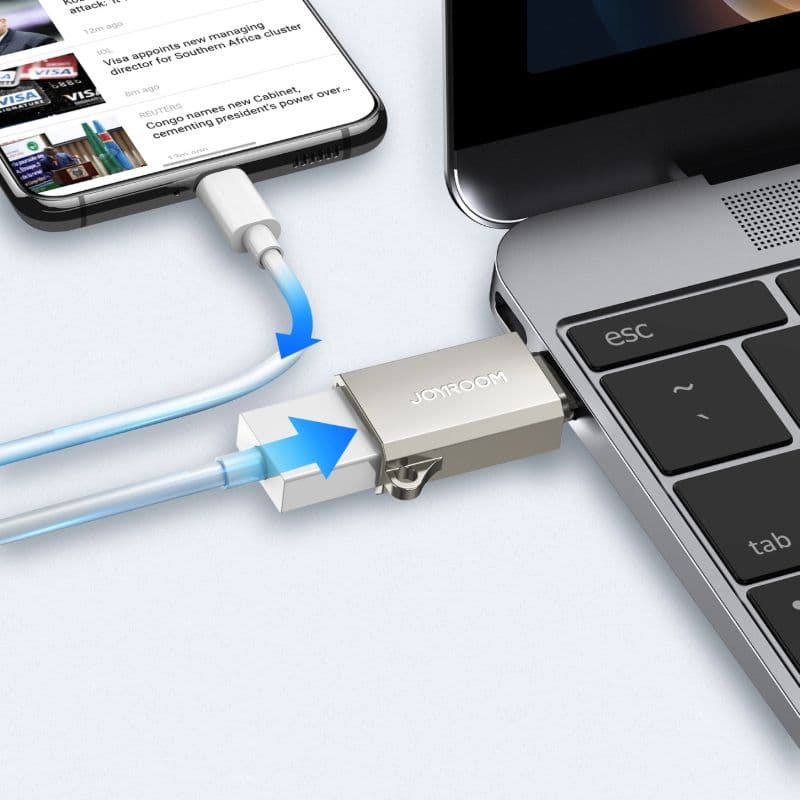 Joyroom - USB-C auf USB-A Adapter - Grau – 4