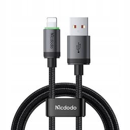 McDodo - USB-A to Lightning Cable with Charging Light, 36W Fast Charging, Black – Bild 2
