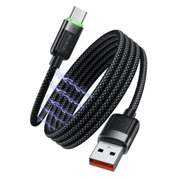 McDodo - USB-A to USB-C Magnetic Self Winding Cable, Fast Charging,1.2m, Schwarz – Bild 1