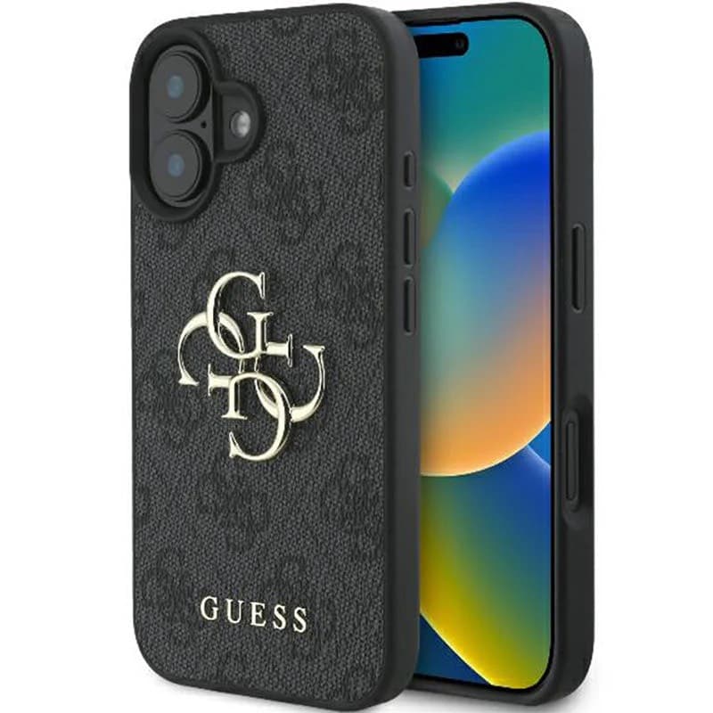 iPhone 16 - Guess Metal Logo Case Schwarz