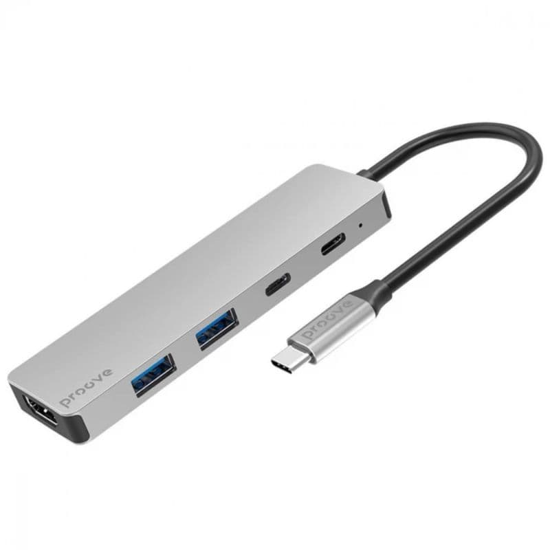 Proove - 5-in-1 HDMI Iron Link, (2x USB-A, 1x USB-A, HDMI 3840x2160 60Hz) Silver