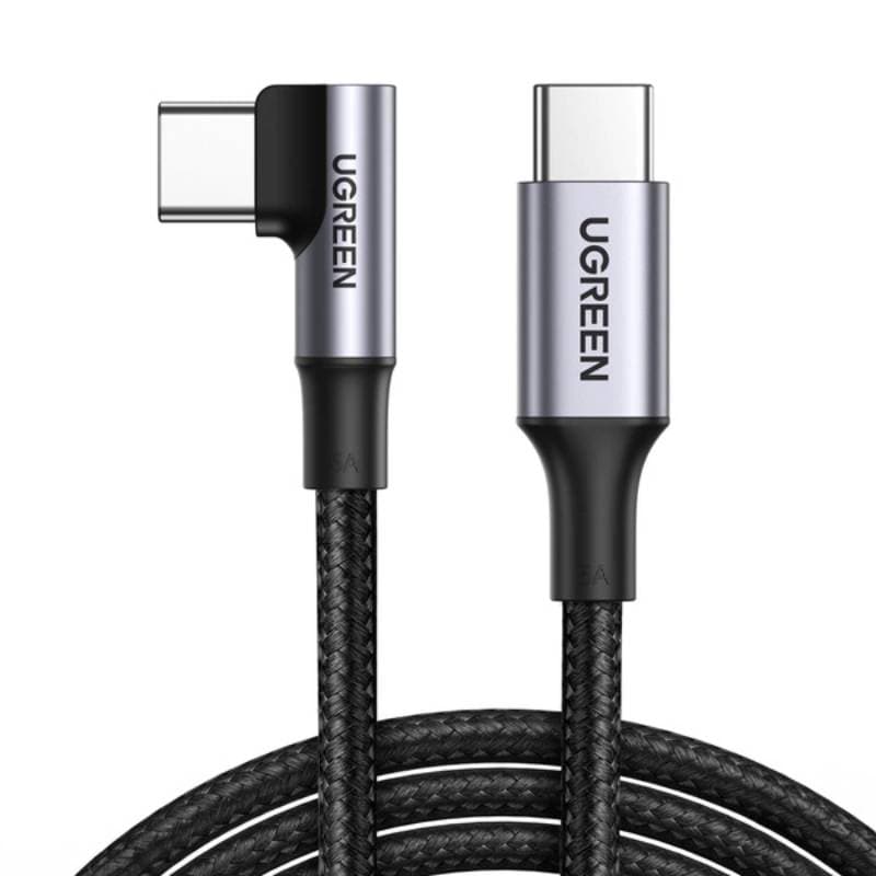 Ugreen – USB-C Kabel 100W PD 1 m gewinkelt (US334 / 70643), schwarz/grau – 2