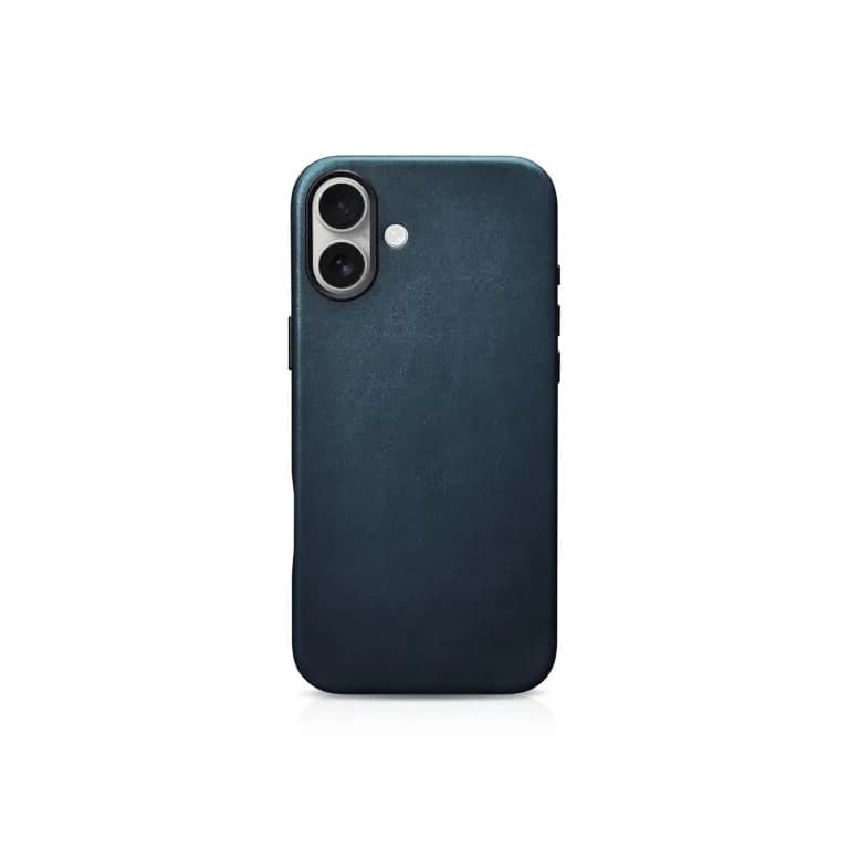 iPhone 16 - iCarer Oil Wax Premium Echtleder mit Magsafe Backcover Dunkelgrün (WMI16240701-BU) – 3