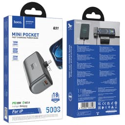 Hoco - Q31 Ingenious PD20W Powerbank, 5000mAh, connettore Lightning, portatile, nero – Bild 4