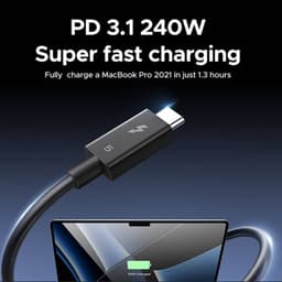 Ugreen – Thunderbolt 5 Kabel, 240W, 1 m USB-C 120Gbps, 16K@60Hz L703 schwarz – Bild 8