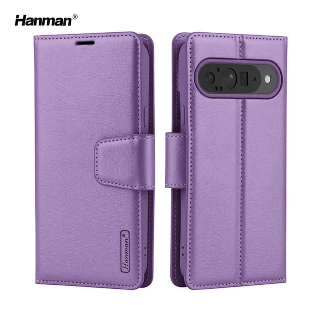Google Pixel 10 / 10 Pro - Hanman Mill Flip Case avec 3 compartiments pour cartes, violet