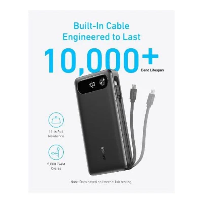 ANKER Powerbank A1383 611 20.000mAh - 87W - 2x USB-C, 1x USB-A, nero – 2