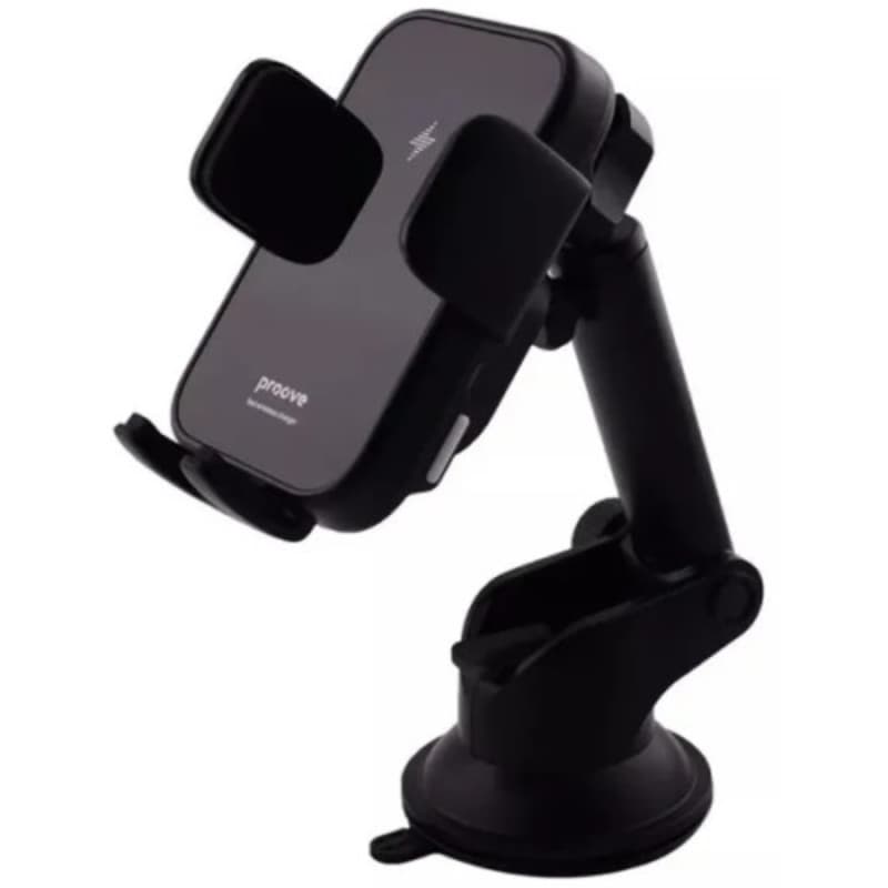 Proove - Supporto da auto a triplo morsetto con caricabatterie wireless, nero