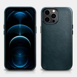 iPhone 13 Pro Oil Wax Premium Genuine Leather Magsafe Back Case Blue WMI1303-BU – Bild 1