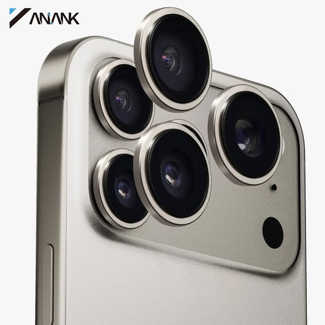ANANK iPhone 17 Pro / 17 Pro Max - rear camera armored glass - 99AR+ Corning glass, dual lens protection, grey