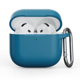 AirPods 4th Gen - Custodia in silicone - Protezione robusta con moschettone, Lake Blue (blu) – Bild 1