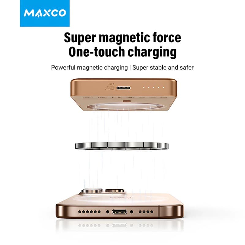 Maxco MP38 - 5000mAh Powerbank, MagSafe compatible, ultra-slim, lightweight, bronze – 3