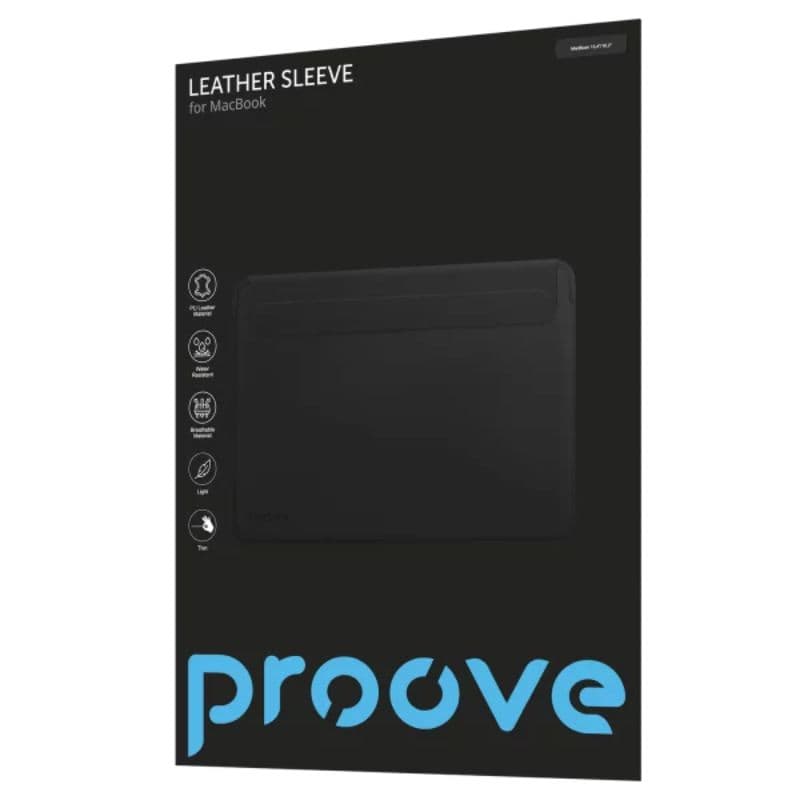 MacBook 15.4-16.2" - Proove - Magnetic Leather Case, Black