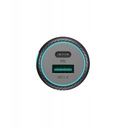 Joyroom - JR-CCN01 60W 1A+1C Multi-Color Car Charger with Light Button-Black – Bild 7