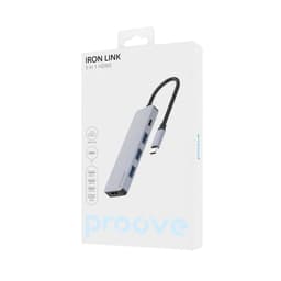 Proove - 5-in-1 HDMI Iron Link, (2x USB-A, 1x USB-A, DHMi 3840x2160 30Hz) argenté – Bild 2
