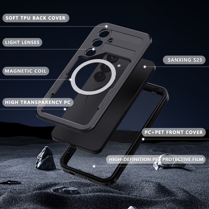 Samsung Galaxy S26 Plus - Redpepper IP68 Mars Series Wasserdichtes Outdoor Case mit Magsafe, schwarz – 3
