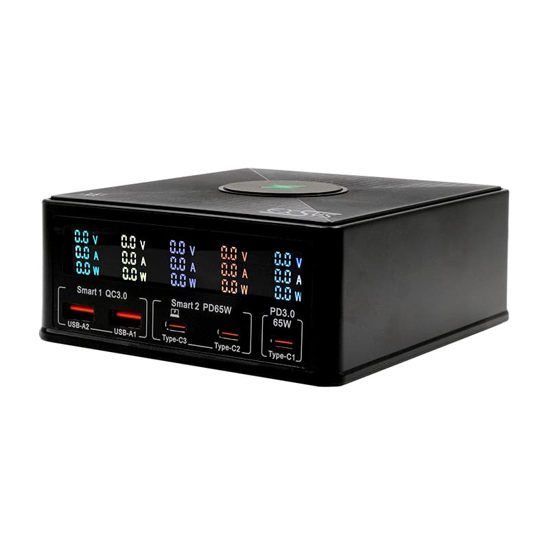160W Multicharger Modell 868H, schwarz - 2 x USB-A / 3 x USB-C