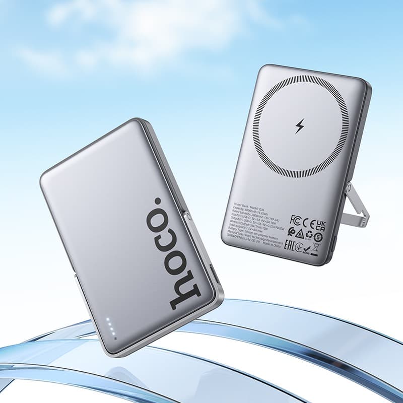 Hoco - Q36 Sunlight PD20W power bank magnetic suction+holder(5000mAh), dark gray – 4