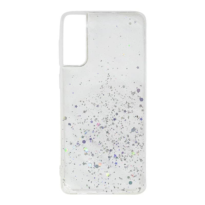 Samsung S21 plus bling argento stelle custodia trasparente