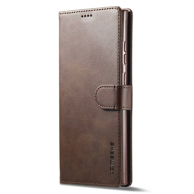 Samsung S10 Plus - LC.IMEEKE Custodia a portafoglio con 3 scomparti per carte e chiusura magnetica, marrone – 2