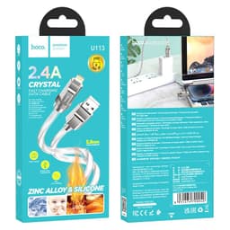 Hoco - U113 20W Cavo resistente per la ricarica rapida da Lightning a USB-A, argento 1M – Bild 2