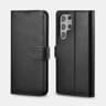 iCarer Samsung S22 Ultra Echt leather Flip Buch Case Schwarz