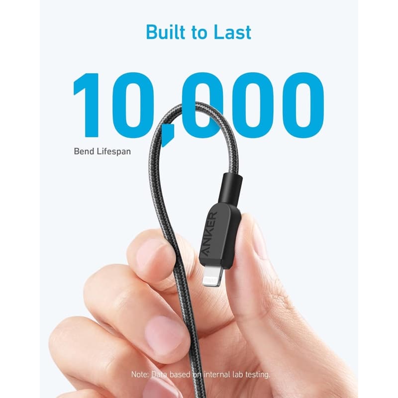 Anker 310 braided câble - USB-C vers Lightning - 1.8M - noir – 4
