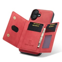 iPhone 7/8/SE 2020/SE 2022 - DG.MING Etui, Leder-Optik, Kartenfach & Magnetverschluss, Rot – Bild 6