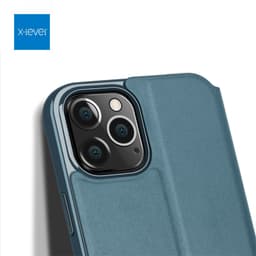 iPhone 12 / 12 Pro - X-Level FIBColor Flip Etui, Kunstleder, 360° Rundumschutz, Dunkelgrün – Bild 2