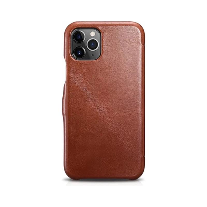 iPhone 11 Pro - iCarer Luxury Series Echtleder Flip Case, Braun (RIX1107-BN) – 2