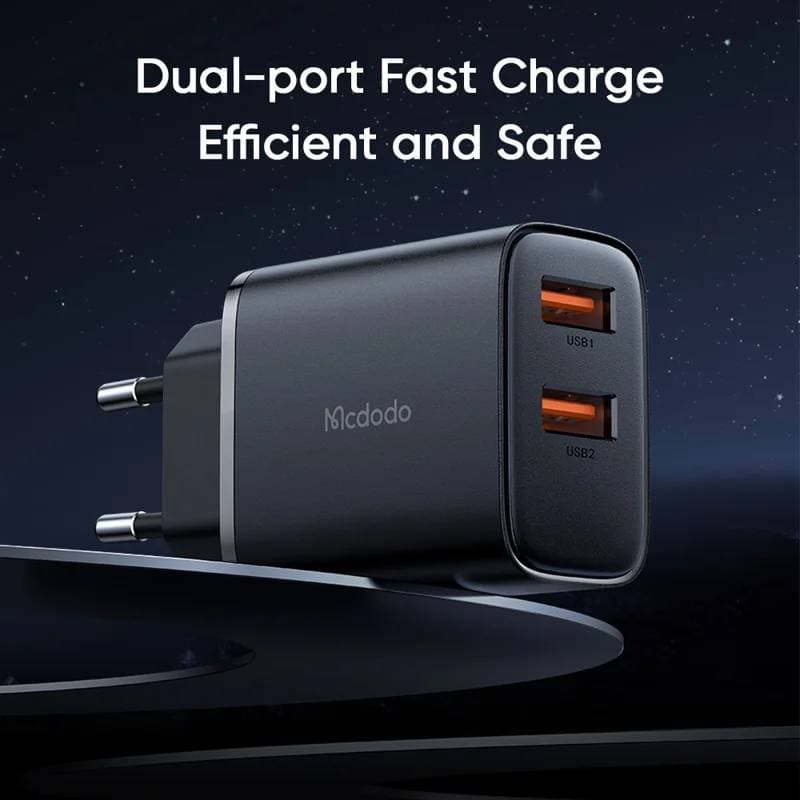 Mcdodo - Caricabatterie da parete (2x USB-A), 12W, nero – 2