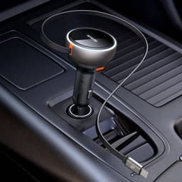 McDodo - Caricabatterie da auto FreeGo 80W con cavo retrattile, nero – Bild 2
