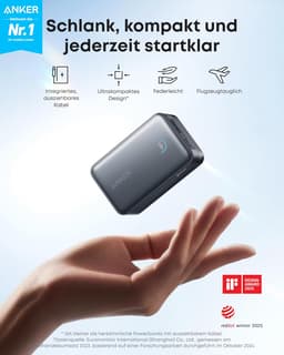 Anker - Nano powerbank avec câble intégré, 45W, 10000mAh, USB-C, noir – Bild 6