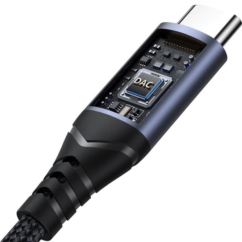 Joyroom - SY-C01 Audio-Transfer Serie Adapter (Type-C zu 3,5mm), Schwarz – 4