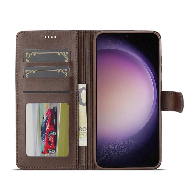 Samsung Galaxy S26 plus - LC.IMEEKE Wallet Etui mit 3 Kartenfächern & Magnetverschluss, Braun – 2