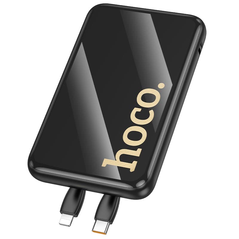 Hoco - Q37 Graceful Powerbank 10000mAh con 22,5W+PD20W e 1 cavo Lightning + 1 cavo USB-C, nero – 4